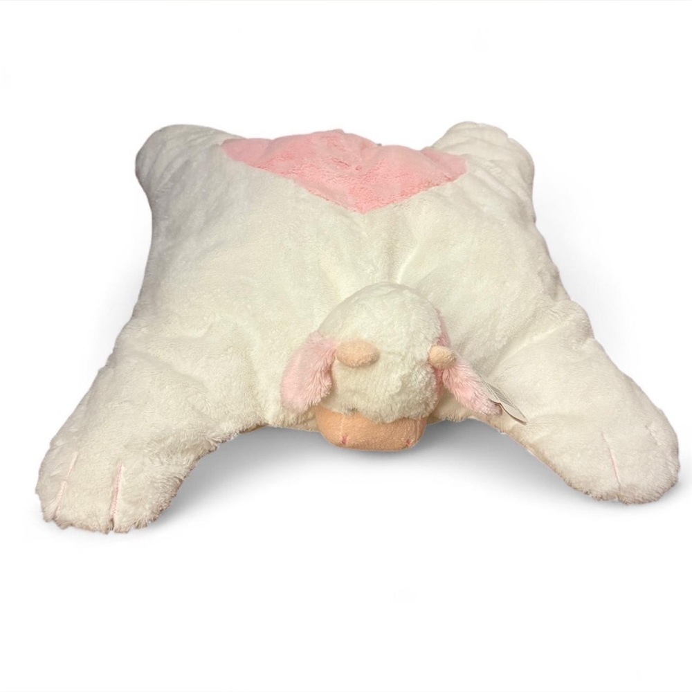 Plush Lamb Pillow Pet in Cream and Pink